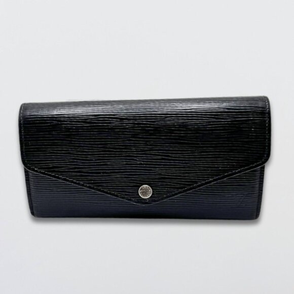 Louis Vuitton Sarah Long Wallet Epi Leather Silver-Tone Press Rear Pocket Black - Picture 3 of 16